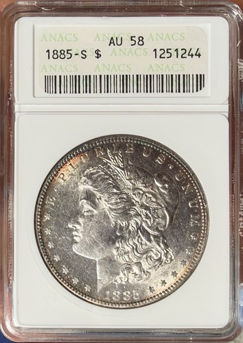 1885 morgan silver dollar - silver,
