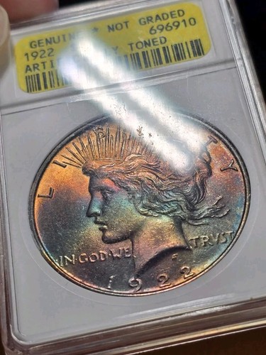 1922 peace dollar - 1922, rainbow